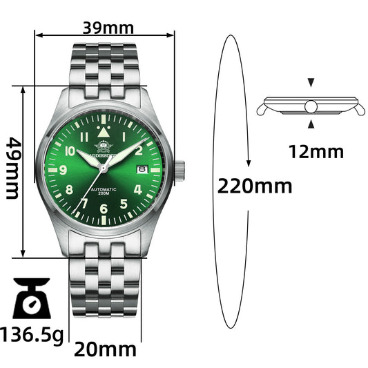 ★Magazzino italiano★ADDIESDIVE® Orologio automatico da uomo elegante da 39 mm con movimento NH35A (MY-H2)