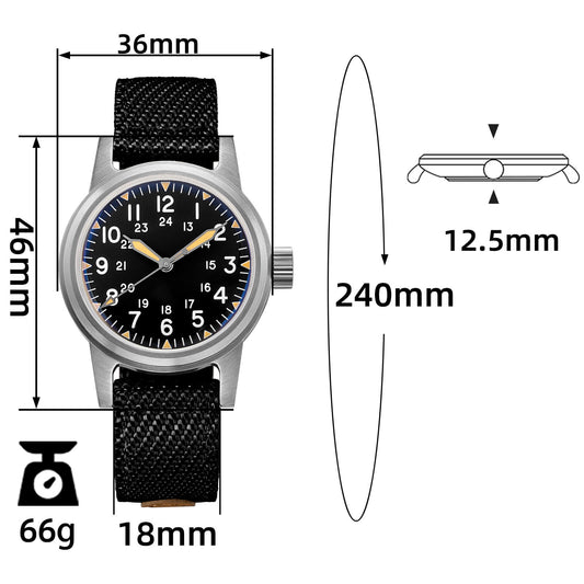 ★Speciale Capodanno★ADDIESDIVE Orologio Meccanico Vintage 36mm AD2088