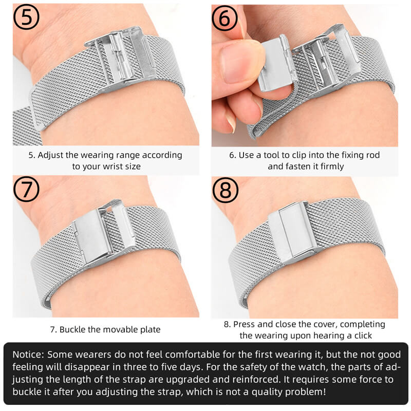ADDIESDIVE Cinturino per Orologio in Maglia di Acciaio Inossidabile da 20 mm