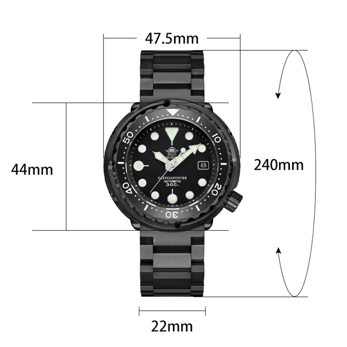 ADDIESDIVE Orologio Uomo Automatico Movimento NH35 Zaffiro