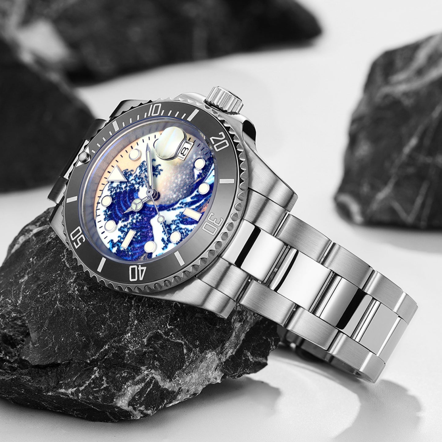 ADDIESDIVE Orologio Subacqueo Great Wave Sub (H3AC-Surf)