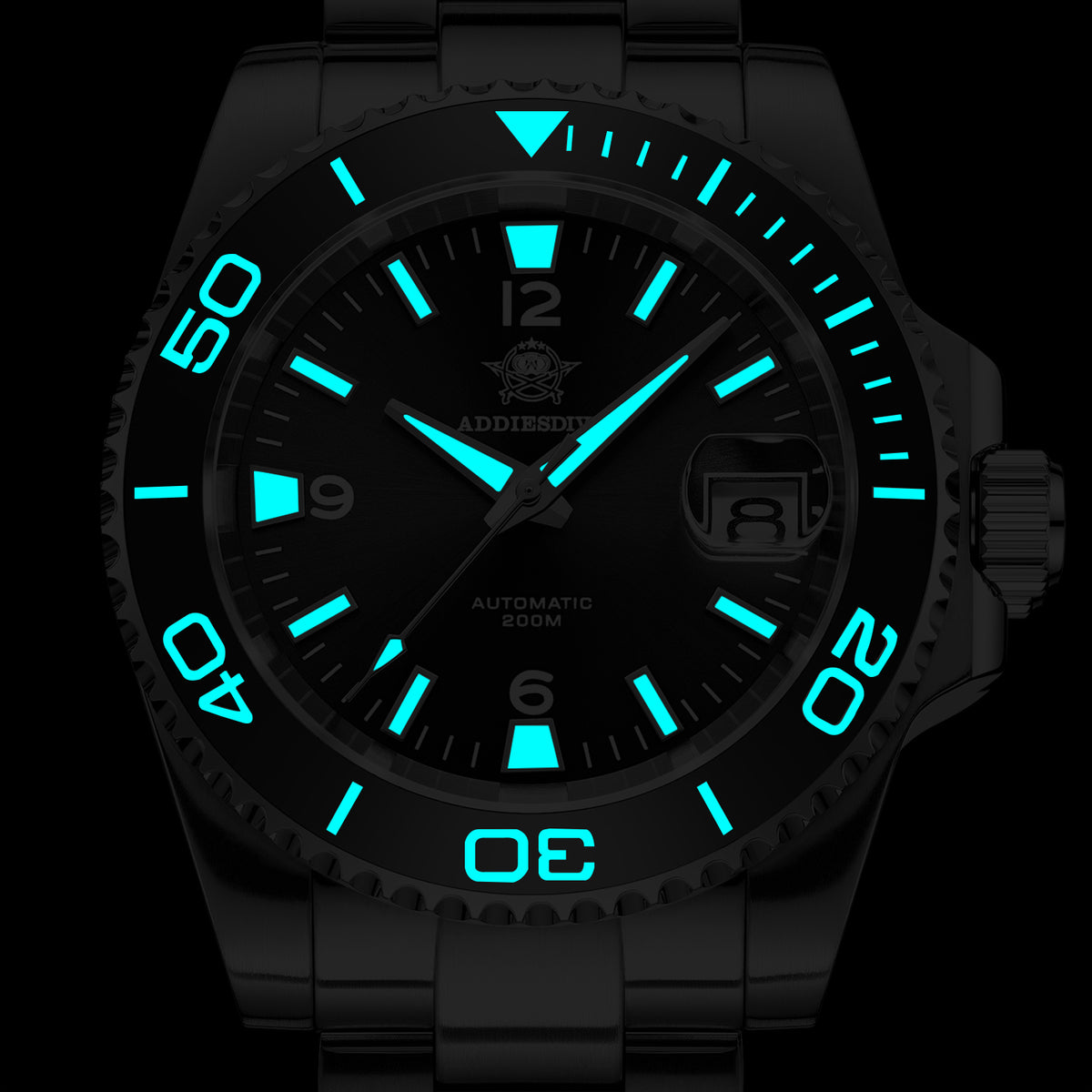 Orologio subacqueo automatico da uomo Addiesdive con BGW9 Super Lume AD2085