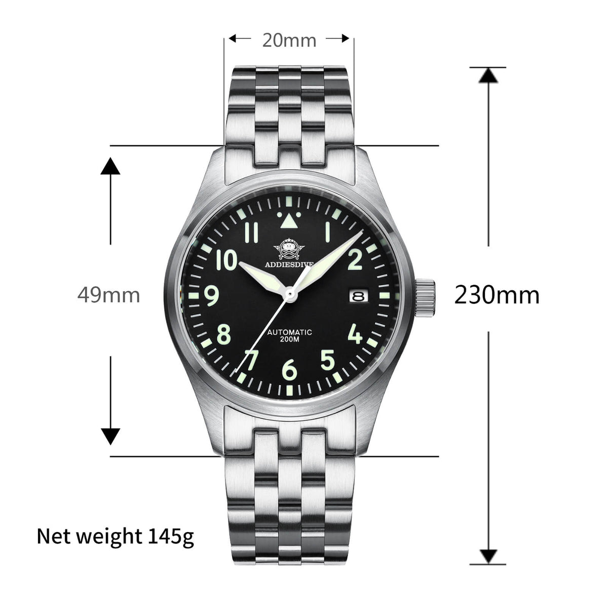 Magazzino italiano★Orologi subacquei automatici da uomo ADDIESDIVE® M