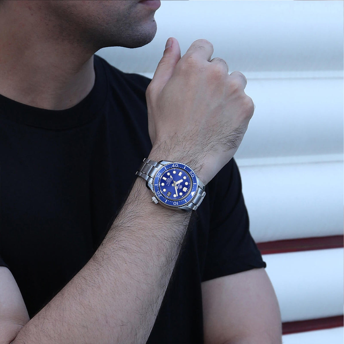 ADDIESDIVE Orologio Automatico Subacqueo Uomo | NH35A Giapponese, Vetro Zaffiro, Lunetta Ceramica, Impermeabile 200m, 46.6mm