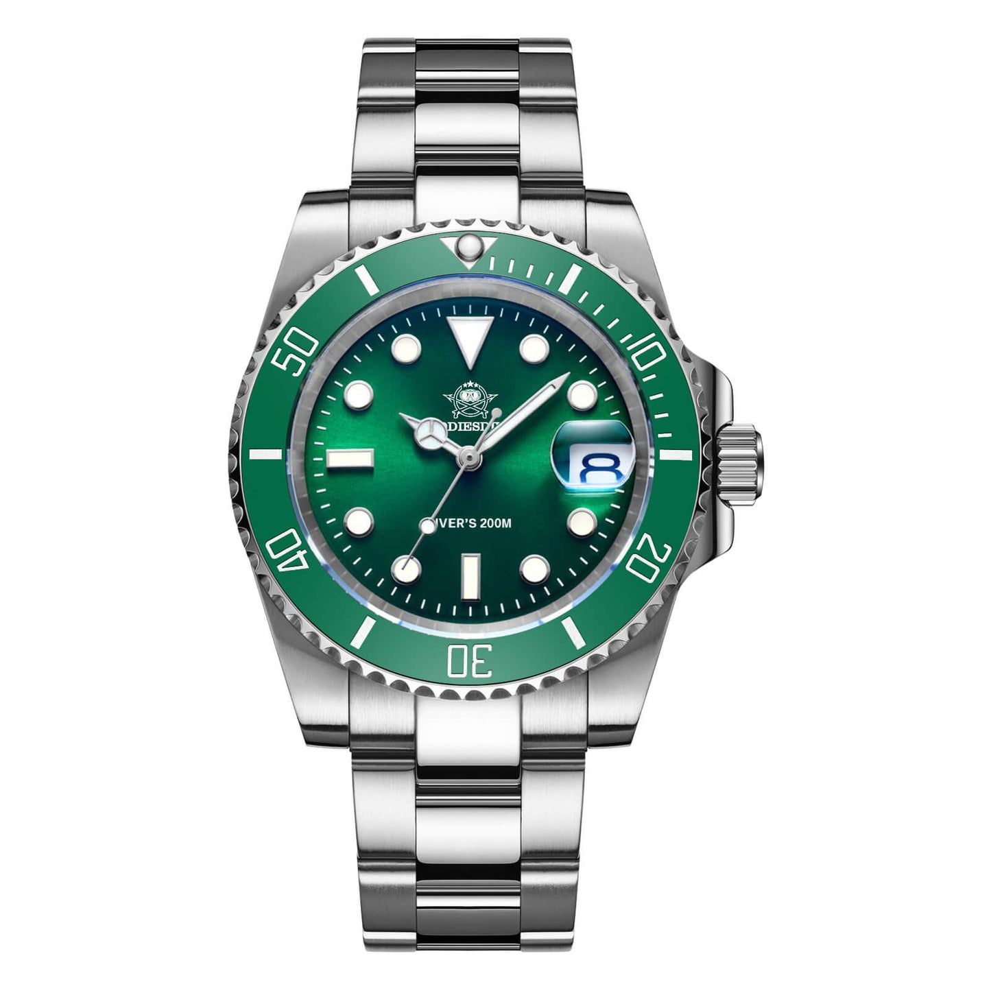 ★Speciale Capodanno★ADDIESDIVE Orologio al quarzo per uomo Diver 200M (H3-2QZ) green