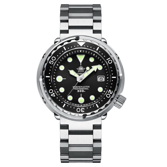 ★Magazzino italiano★ Orologio subacqueo meccanico automatico ADDIESDIVE® Tuna Series, impermeabile fino a 300 m, nero (Modello: AD2522)