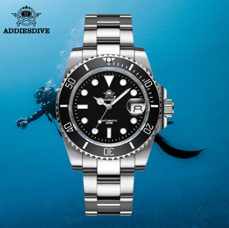 ADDIESDIVE Orologio subacqueo automatico da uomo, subacqueo 200 m, NH35A/8215 (H3AC)
