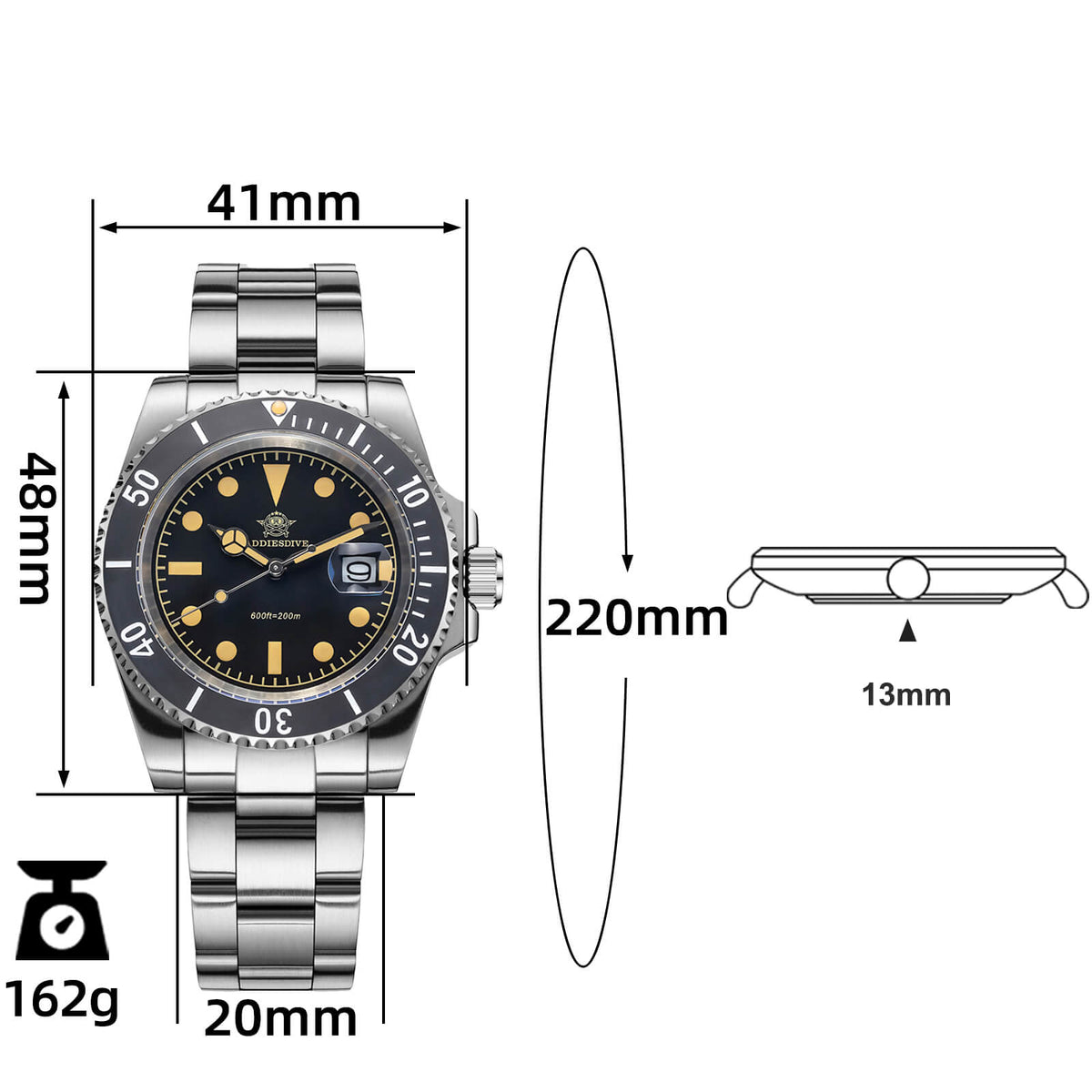 🔥SALDI D'AUTUNNO 🔥 ADDIESDIVE Orologio al Quarzo Retro Sub AD2054
