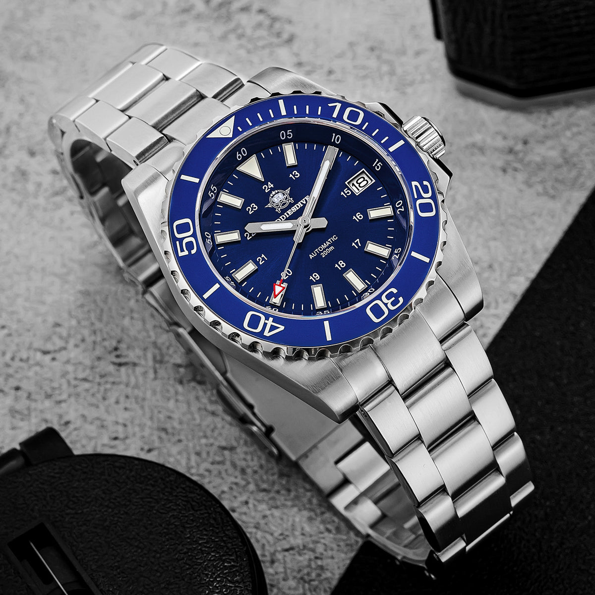 ★Saldi Anniversario★Orologio subacqueo automatico da uomo ADDIESDIVE con vetro zaffiro sintetico AD2504