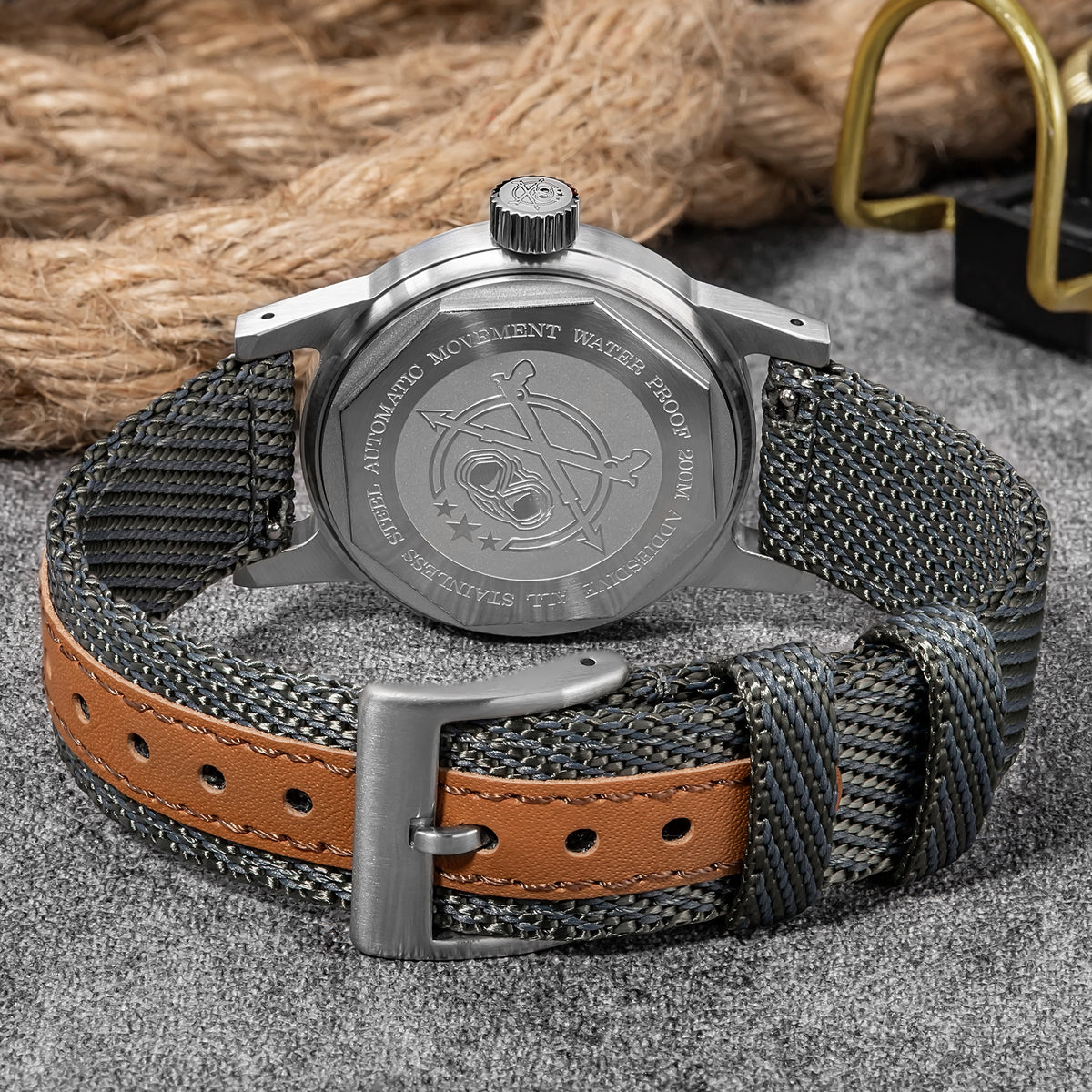 ★Magazzino Italia★ADDIESDIVE Orologio meccanico vintage 36mm AD2076