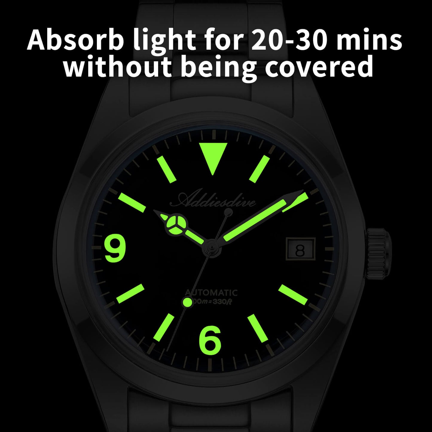 Orologio ADDIESDIVE 36mm AD2556 Automatico Stile Explorer con Movimento ST2130 e Vetro Zaffiro Bombato