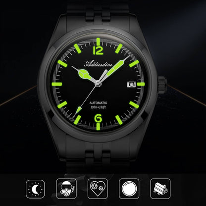 ★Magazzino italiano★Addiesdive Orologio automatico da 39 mm, subacqueo 100 m, NH35 (AD2038)
