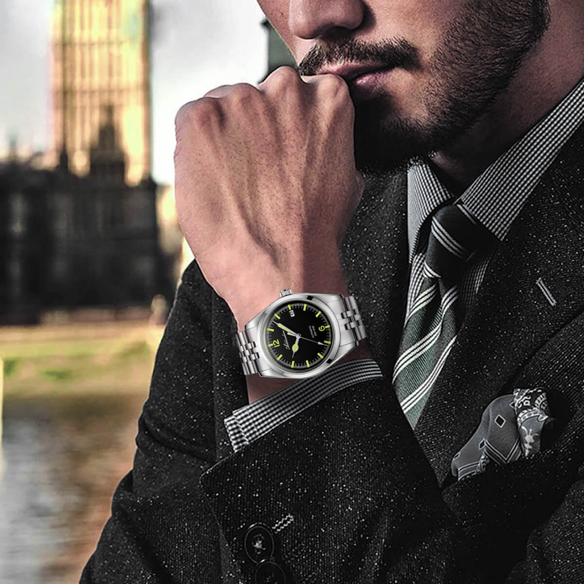 ★Magazzino italiano★Addiesdive Orologio automatico da 39 mm, subacqueo 100 m, NH35 (AD2038)