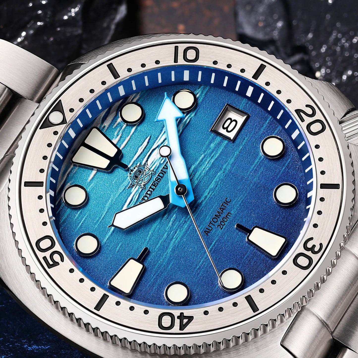 ADDIESDIVE Orologio subacqueo con quadrante 3D con tartaruga di mare profondo （AD2045）