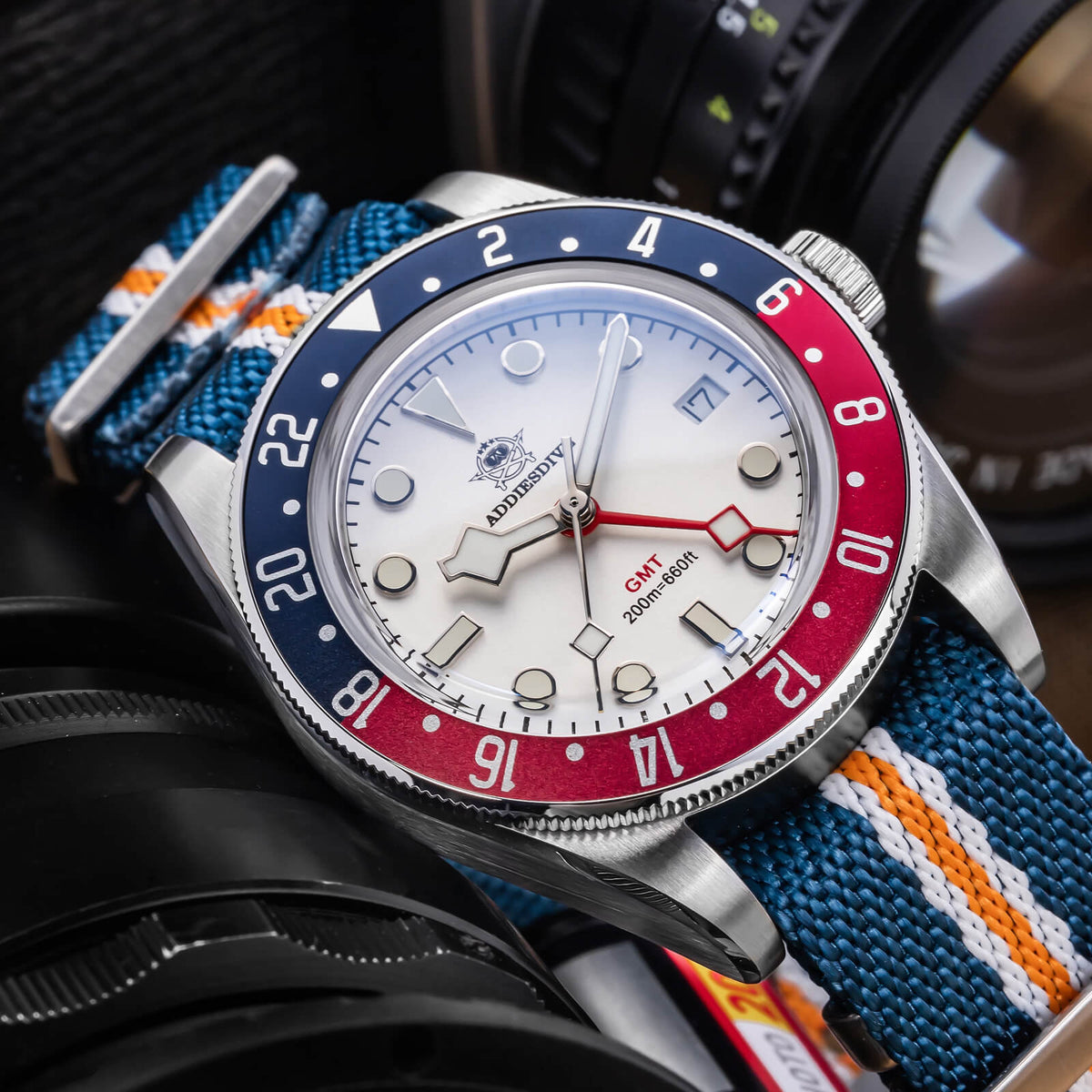 ★Saldi Anniversario★ADDIESDIVE 39mm Orologio al Quarzo BB58 GMT AD2044