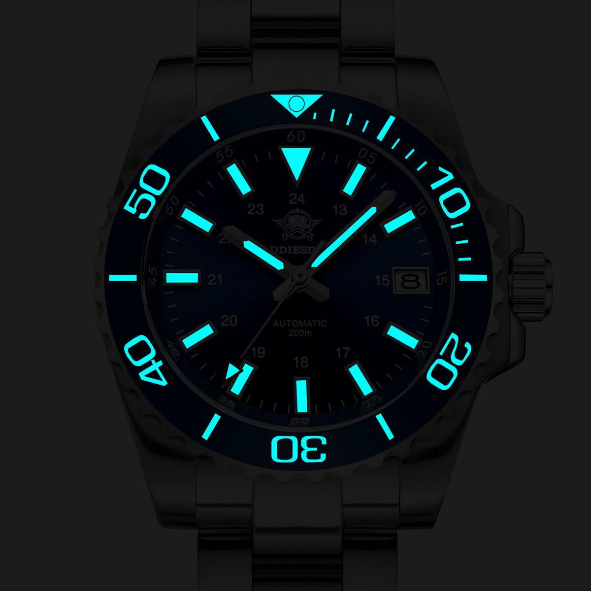 ★Saldi Anniversario★Orologio subacqueo automatico da uomo ADDIESDIVE con vetro zaffiro sintetico AD2504