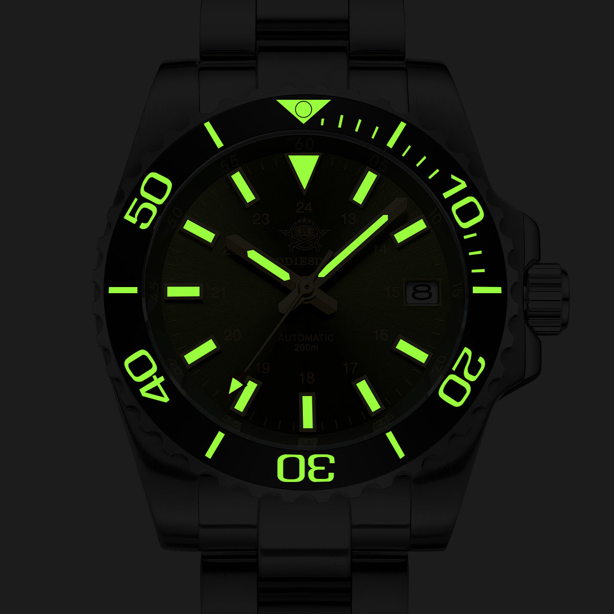 ★Saldi Anniversario★Orologio subacqueo automatico da uomo ADDIESDIVE con vetro zaffiro sintetico AD2504