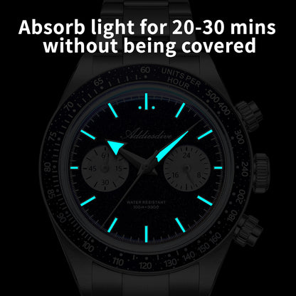 Orologio cronografo ADDIESDIVE 40mm con quadrante in pietra stellaria blu (Blue Goldstone) e movimento VK64 AD2558