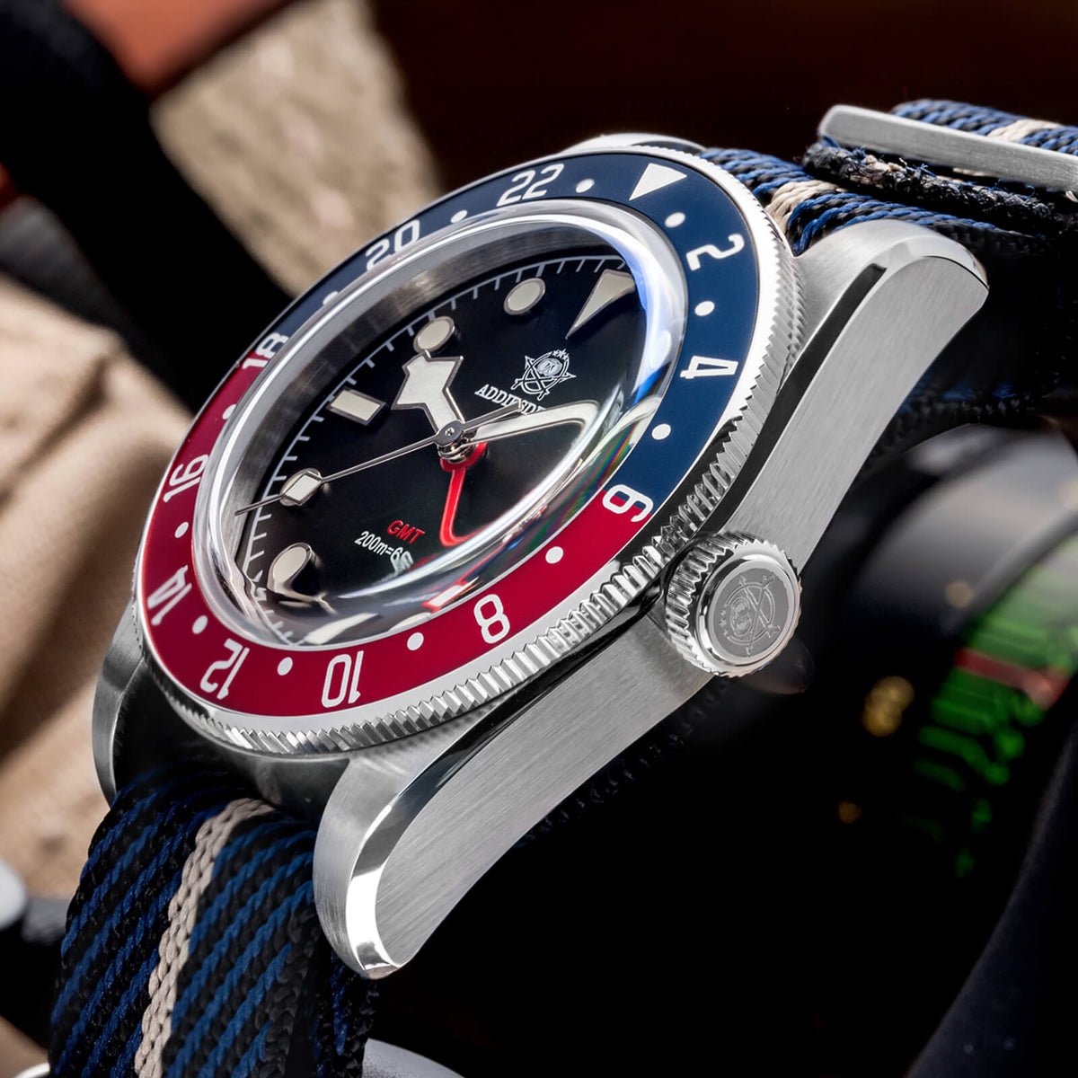 ★Saldi Anniversario★ADDIESDIVE 39mm Orologio al Quarzo BB58 GMT AD2044