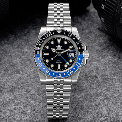 🔥Saldi Estivi🔥ADDIESDIVE Water Ghost - Orologio subacqueo di lusso GMT al quarzo AD2050 con datario