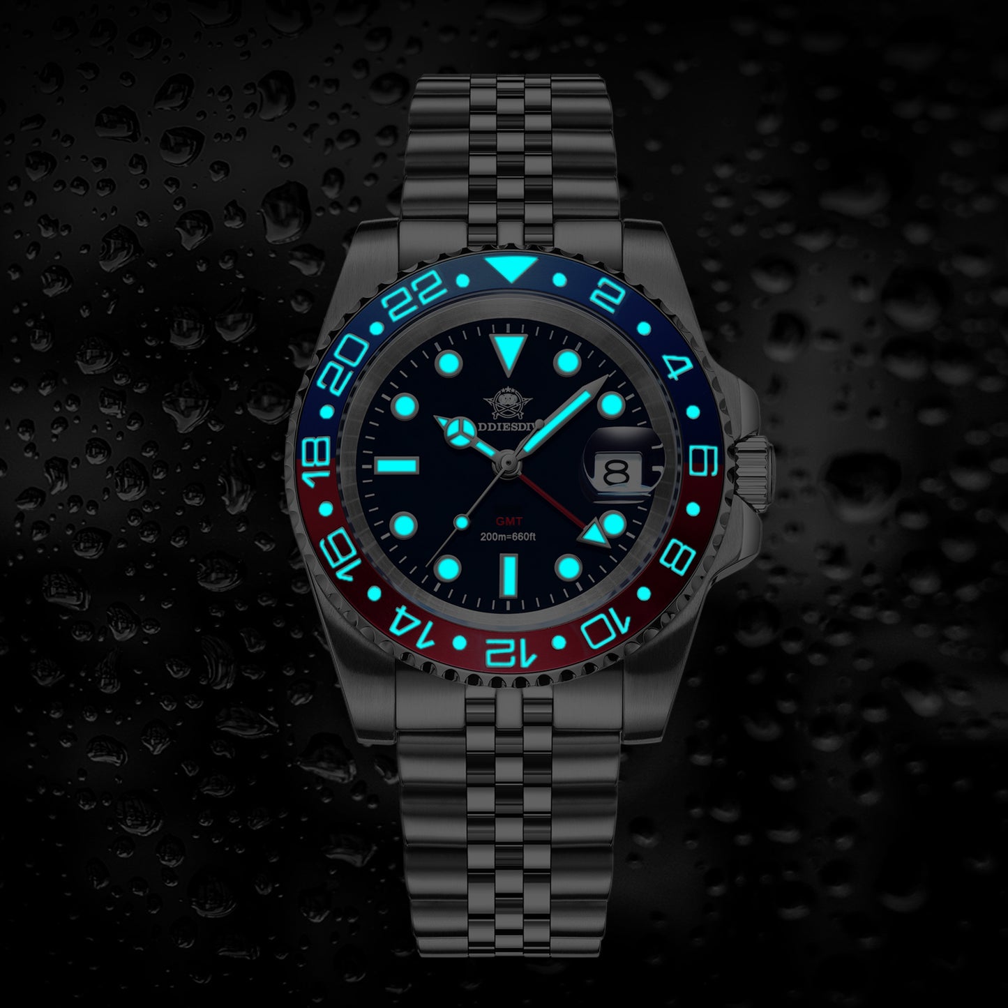 🔥Saldi Estivi🔥ADDIESDIVE Water Ghost - Orologio subacqueo di lusso GMT al quarzo AD2050 con datario