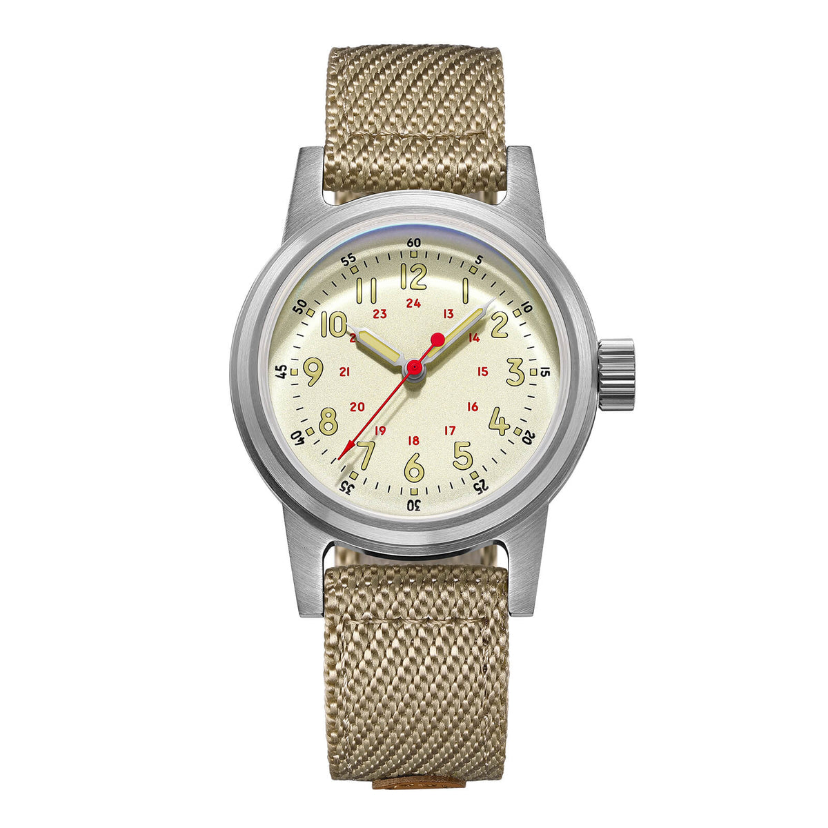 ADDIESDIVE 36mm Orologio Meccanico Vintage AD2076 Beige