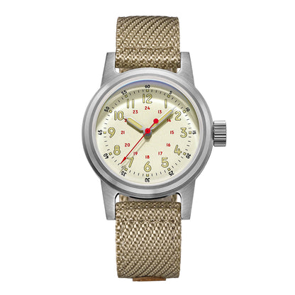 ADDIESDIVE 36mm Orologio Meccanico Vintage AD2076 Beige