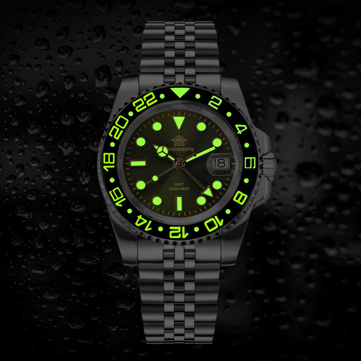 🔥Saldi Estivi🔥ADDIESDIVE Water Ghost - Orologio subacqueo di lusso GMT al quarzo AD2050 con datario