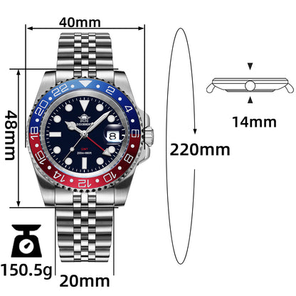 🔥Saldi Estivi🔥ADDIESDIVE Water Ghost - Orologio subacqueo di lusso GMT al quarzo AD2050 con datario