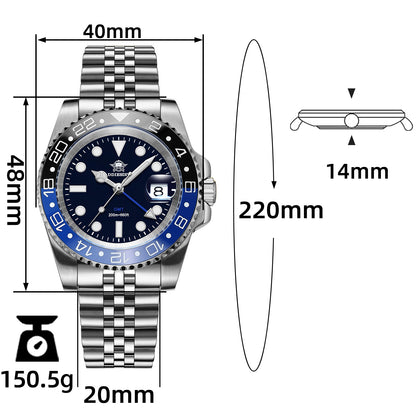 🔥Saldi Estivi🔥ADDIESDIVE Water Ghost - Orologio subacqueo di lusso GMT al quarzo AD2050 con datario