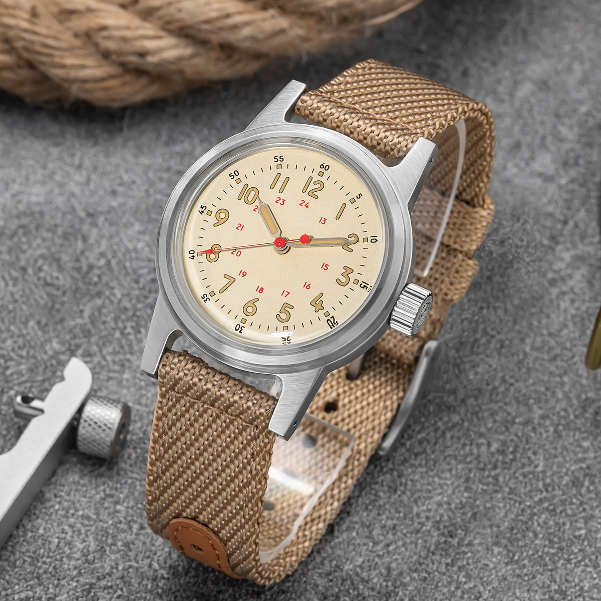 ★Magazzino Italia★ADDIESDIVE Orologio meccanico vintage 36mm AD2076