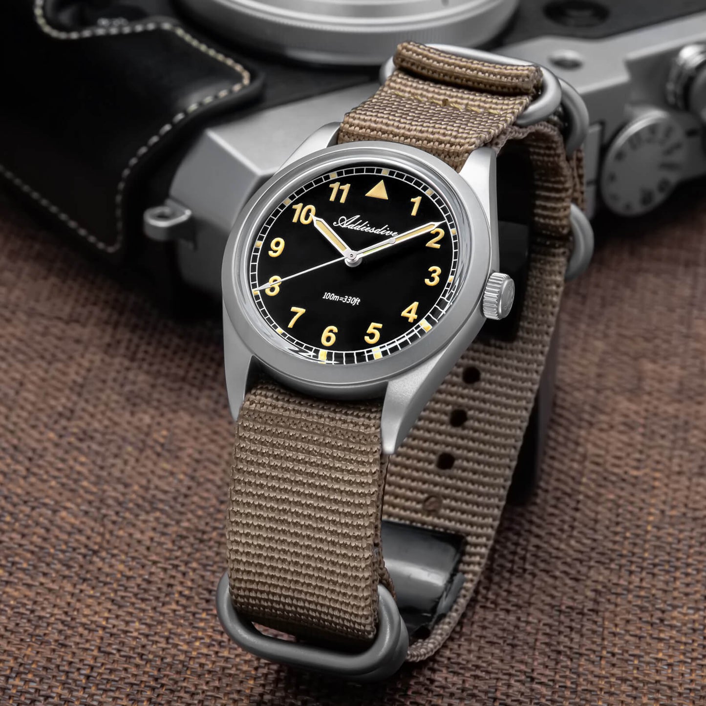 ADDIESDIVE 37mm VH31 Retro Pilot Field Watch AD2079