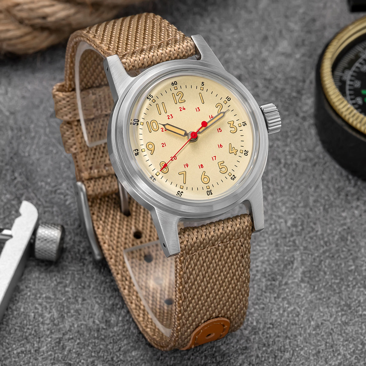 ★Magazzino Italia★ADDIESDIVE Orologio meccanico vintage 36mm AD2076