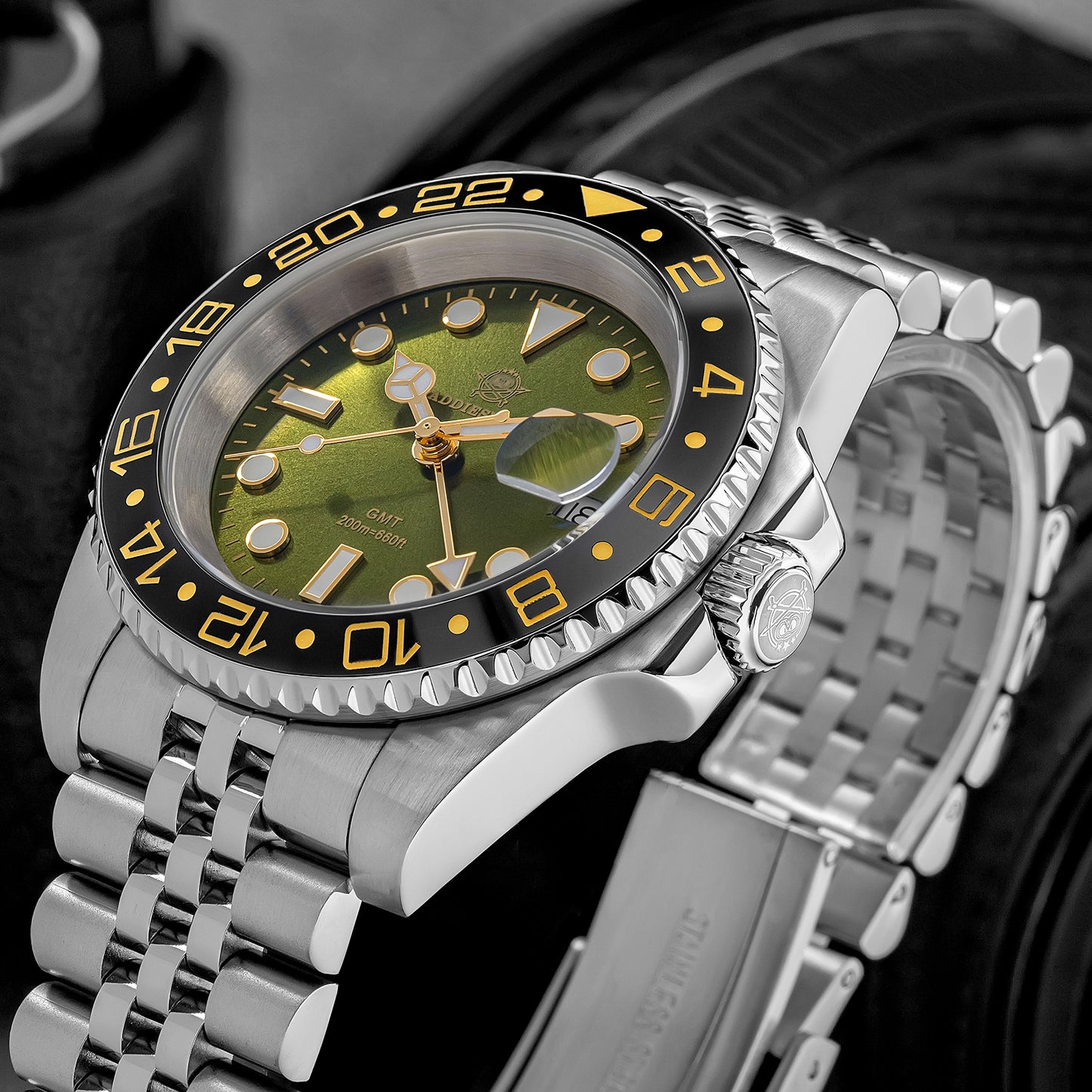 🔥Saldi Estivi🔥ADDIESDIVE Water Ghost - Orologio subacqueo di lusso GMT al quarzo AD2050 con datario
