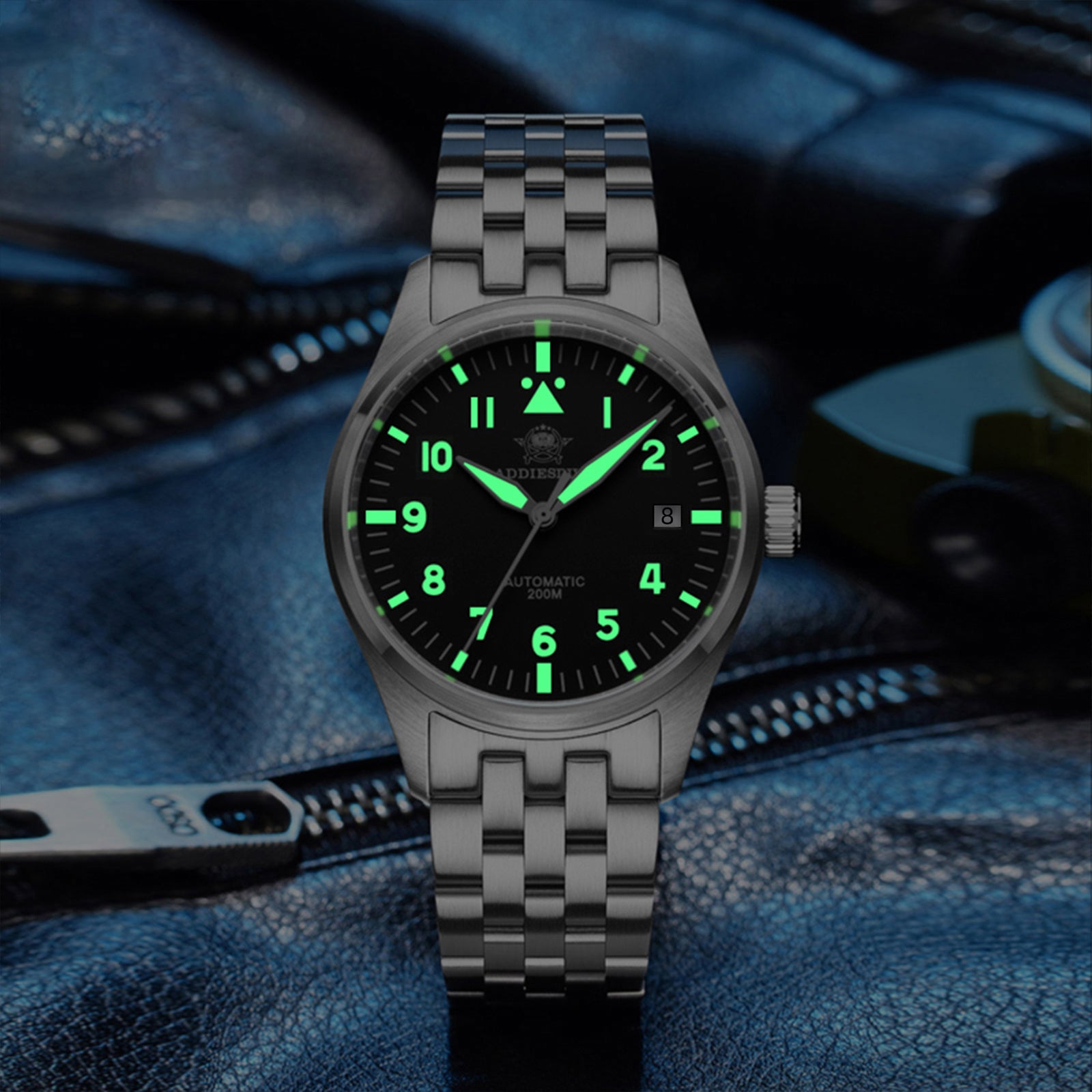 ★Magazzino Italia★ADDIESDIVE AD2519 Subacqueo Retro | 200M, Automatico, Zaffiro