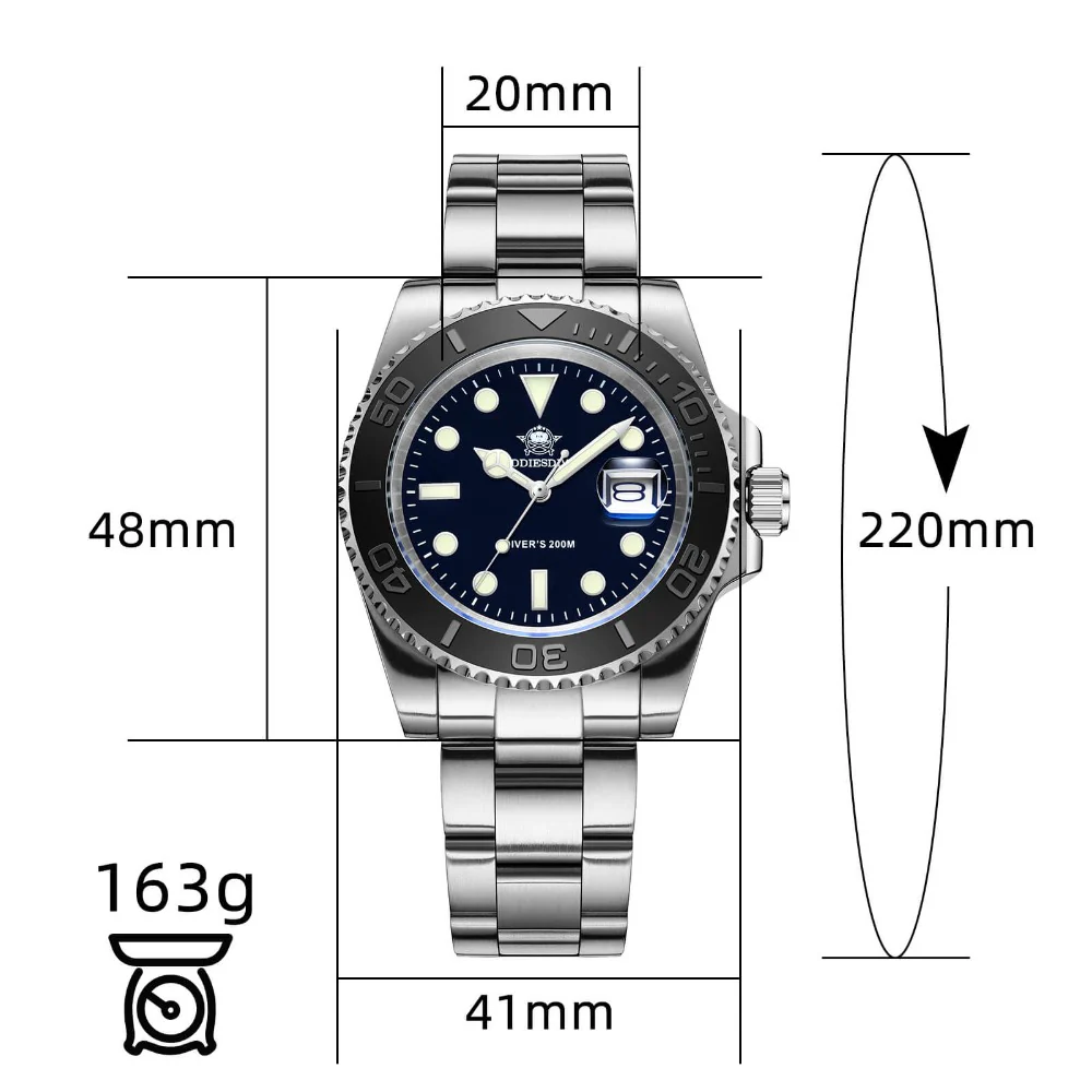 🔥SALDI D'AUTUNNO 🔥Addiesdive Orologio al quarzo 41mm Diver's 200M (MY-H3C)