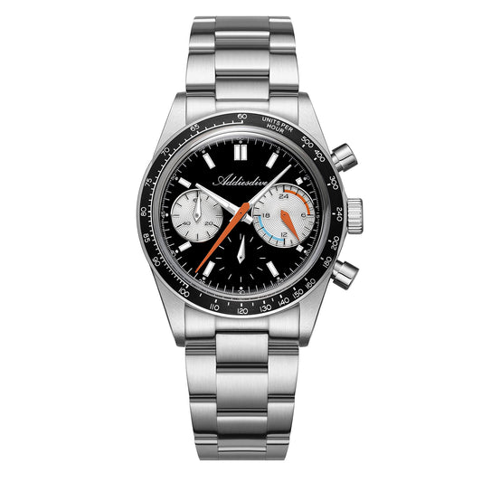 Orologio cronografo al quarzo ADDIESDIVE 37 mm VK63 da corsa AD2539 Nero