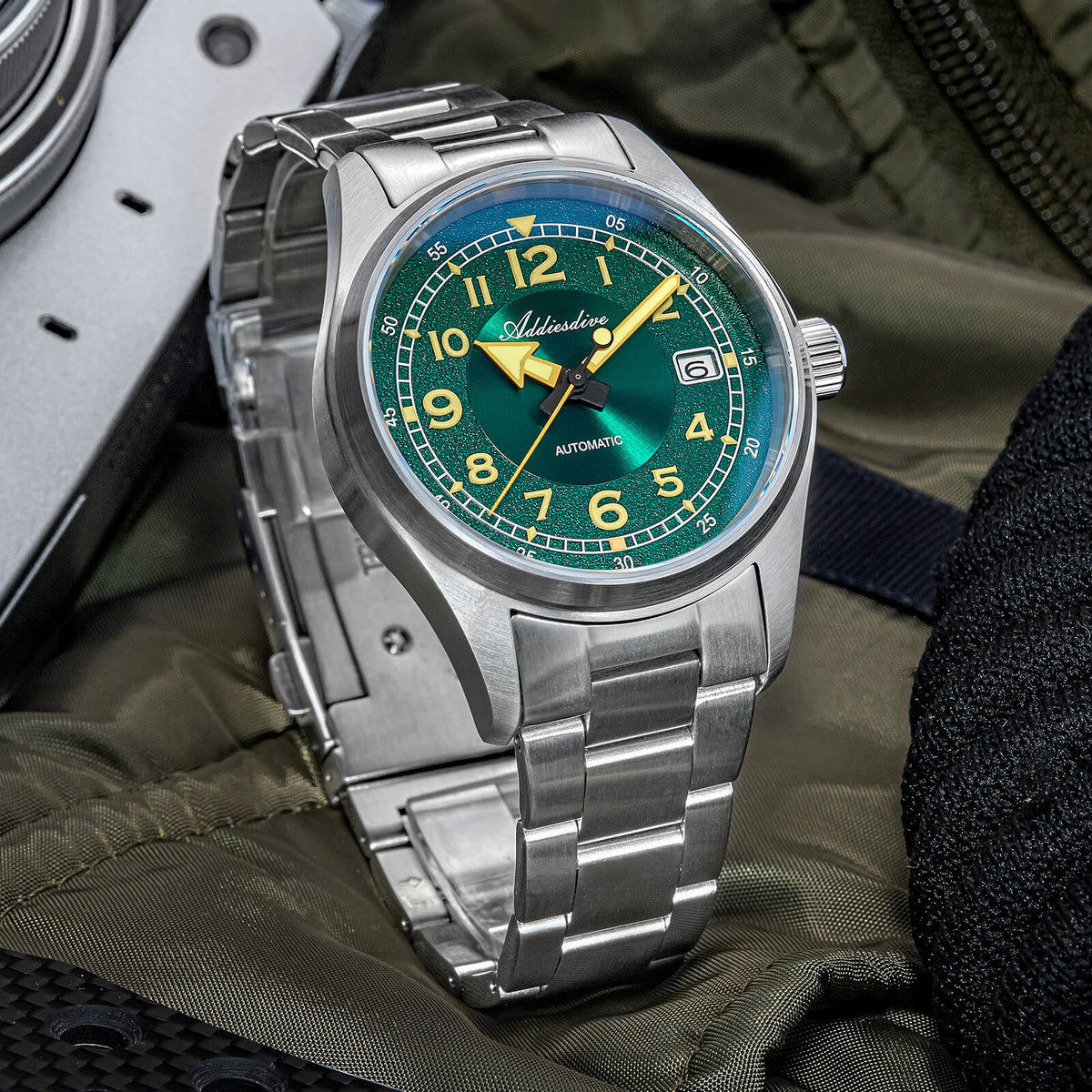 ★Xmas Special Offers★ADDIESDIVE 39mm Explore Orologio Meccanico Retrò da Uomo AD2055