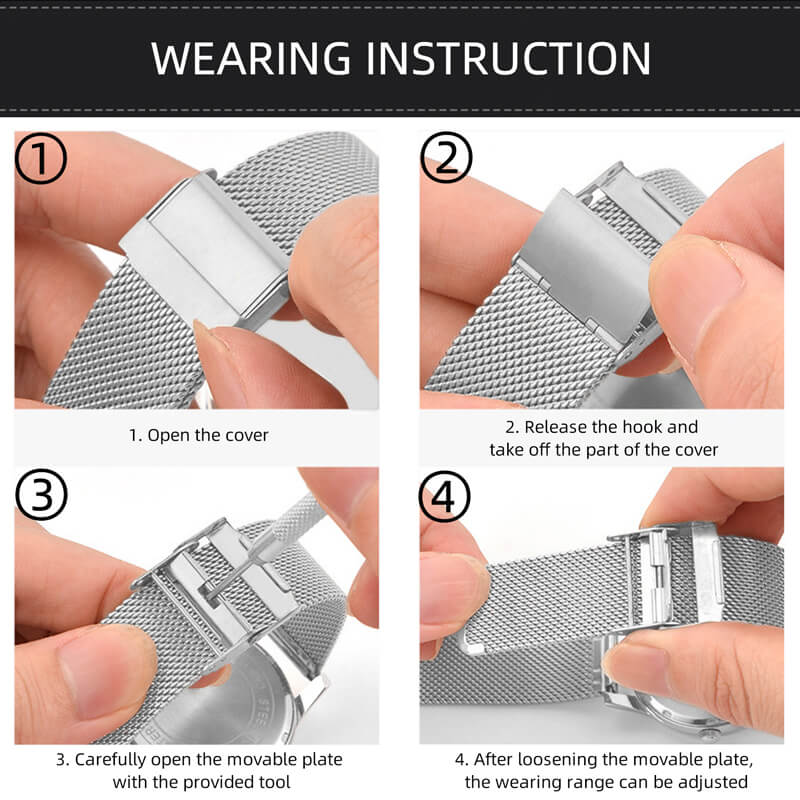 ADDIESDIVE Cinturino per Orologio in Maglia di Acciaio Inossidabile da 20 mm