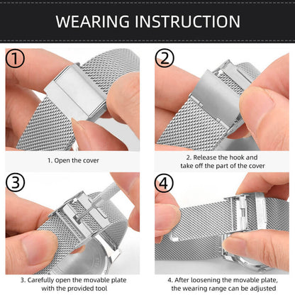 ADDIESDIVE Cinturino per Orologio in Maglia di Acciaio Inossidabile da 20 mm