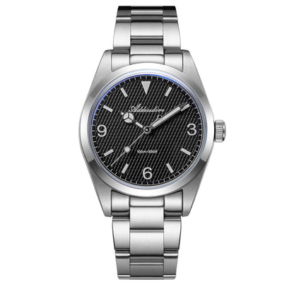 ★Saldi Anniversario★Orologio subacqueo ADDIESDIVE Explore da 36 mm, orologio al quarzo VH31 AD2096 Nero BGW9 (Bagliore blu)
