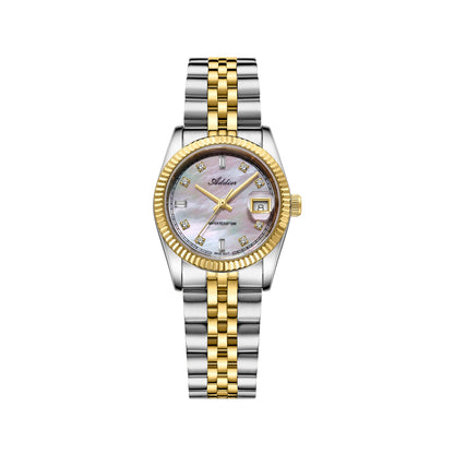 ★Nuovi Arrivi★Orologio da donna Addies da 28 mm con movimento al quarzo di lusso, modello AW25905 Oro e argento Cinturino in acciaio