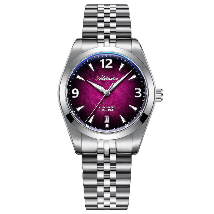 ADDIESDIVE AD2560 viola con cassa e bracciale in acciaio inossidabile