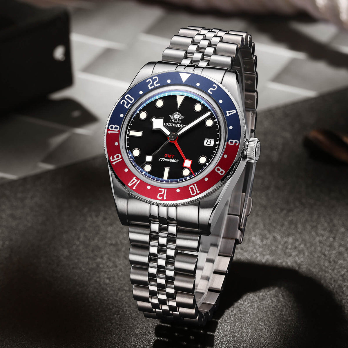 ★Saldi Anniversario★ADDIESDIVE 39mm Orologio al Quarzo BB58 GMT AD2044