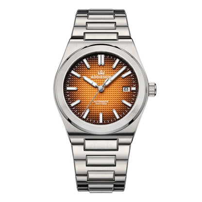 Orologio da uomo ADDIESKIN K004 "Waffle Elegance" automatico 9015 Giallo