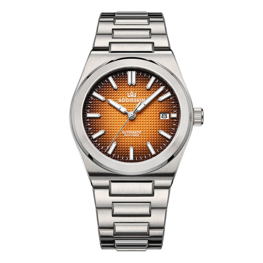 Orologio da uomo ADDIESKIN K004 "Waffle Elegance" automatico 9015 Giallo
