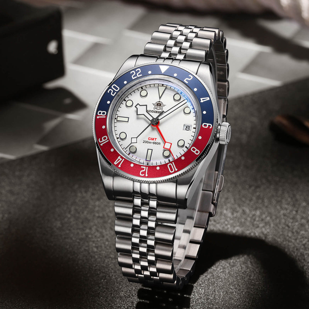 ★Saldi Anniversario★ADDIESDIVE 39mm Orologio al Quarzo BB58 GMT AD2044