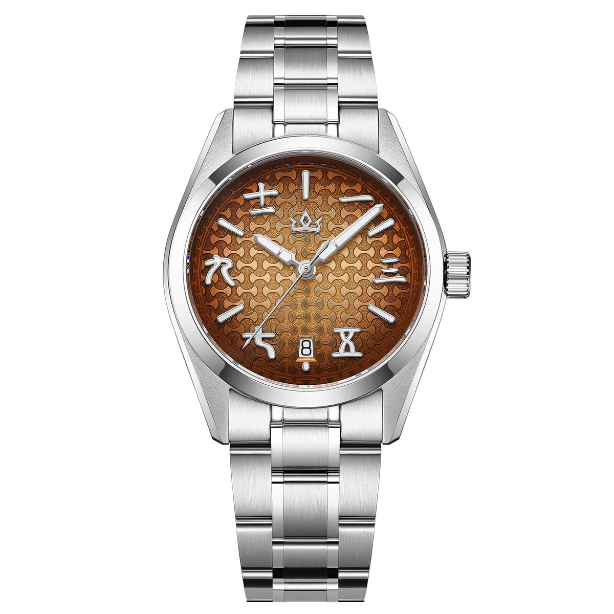 🔥SALDI D'AUTUNNO 🔥 Orologio automatico AddiesKIN K011 da 38 mm con quadrante a motivo "lingotto" e movimento 9015 Orange