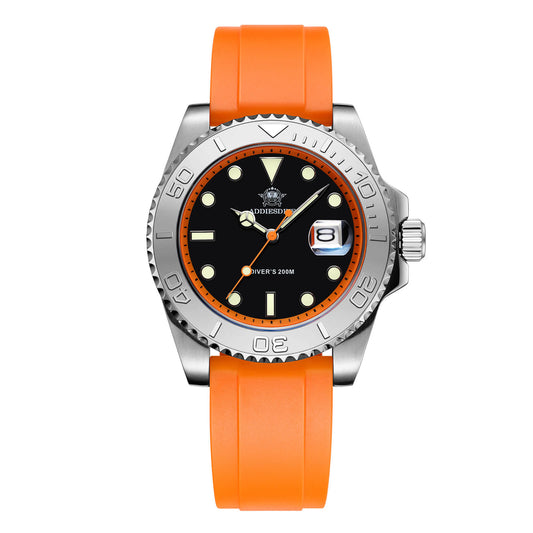 ★Saldi Anniversario★ADDIESDIVE Orologio Sportivo al Quarzo da 41 mm Impermeabile 200 m (AD2040) colore arancione argento Cinturino in silicone