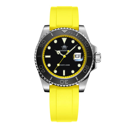 ★Saldi Anniversario★ADDIESDIVE Orologio Sportivo al Quarzo da 41 mm Impermeabile 200 m (AD2040) giallo nero Cinturino in silicone